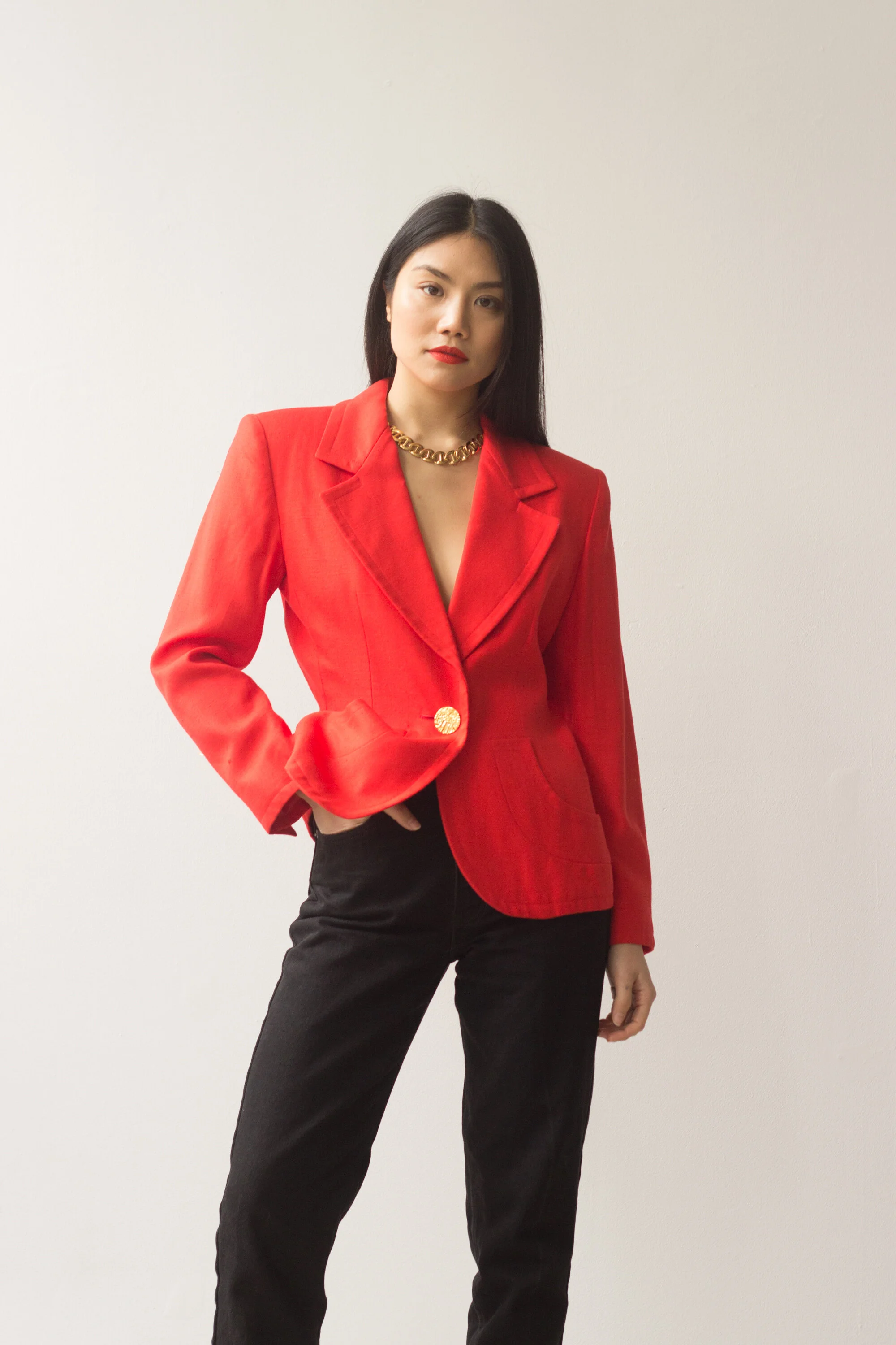 1980s Gianni Versace Cotton Cropped Logo Button Down